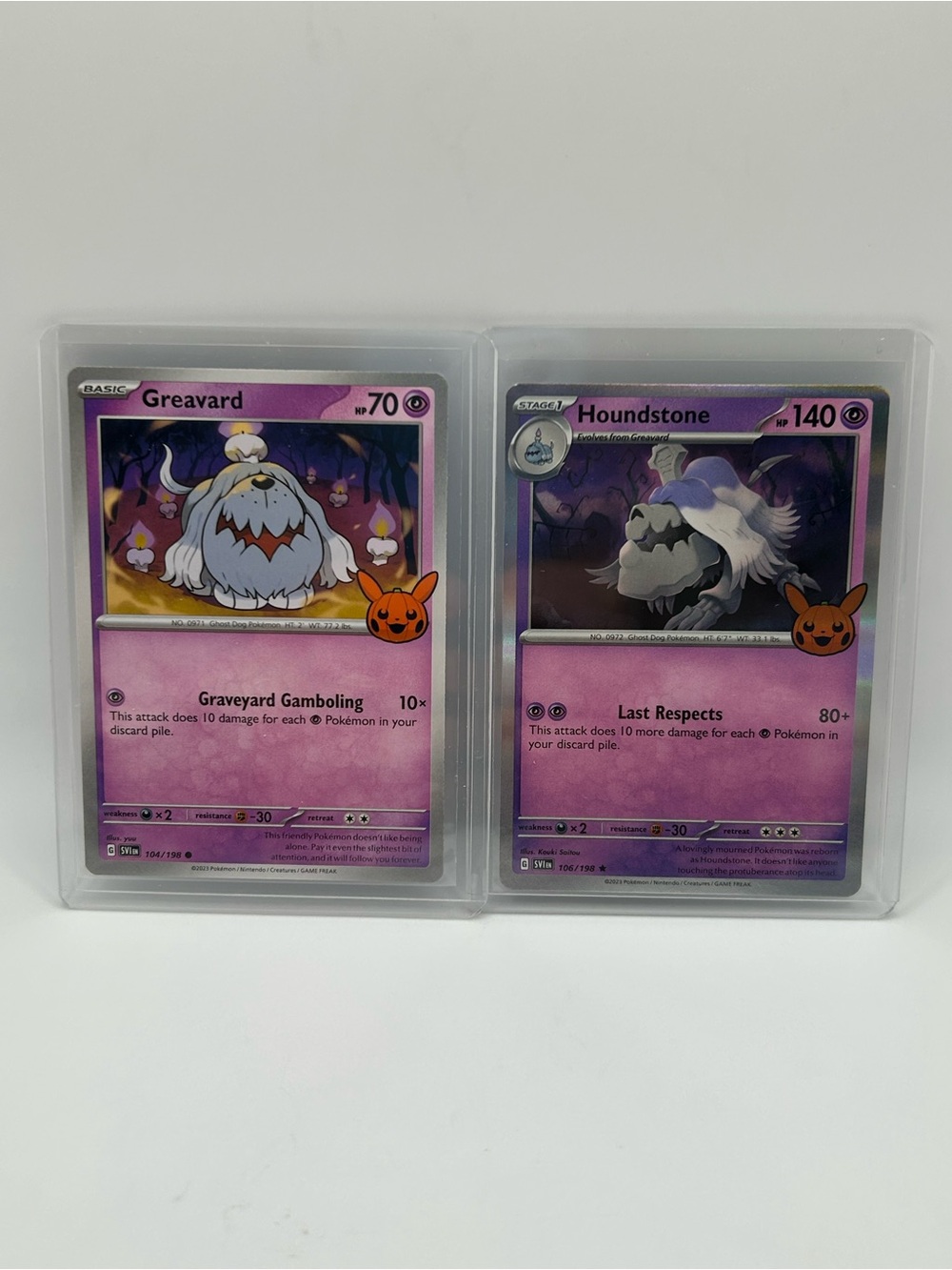 Greavard & Houndstone Pokemon 🎃 Trick or Trade Trading Cards